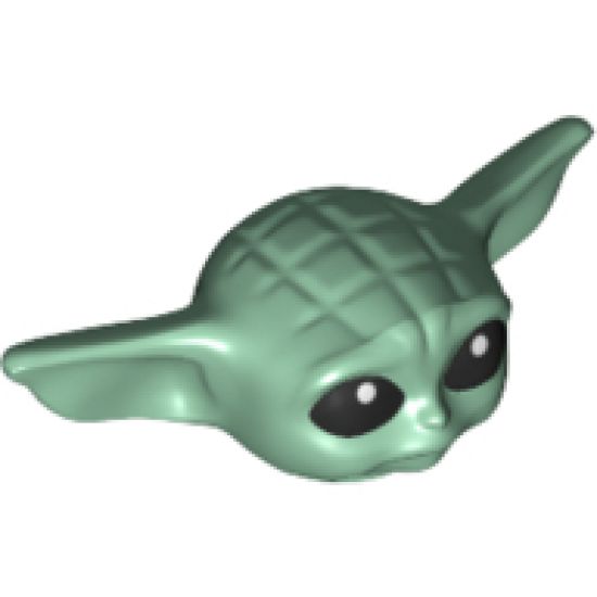 Minifigure, Head, Modified SW The Child (Grogu) with Black Eyes and White Pupils Pattern