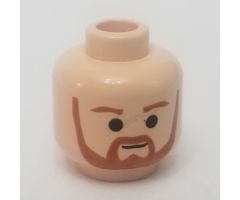 Minifigure, Head Dark Orange Trim Beard (round below mouth) and Eyebrows Pattern - Blocked Open Stud