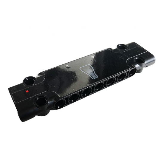 Technic, Panel Plate 3 x 11 x 1 with Red Dot, 2 Silver Circles and Gray Polygon on Black Background Pattern (Sticker) - Set 42096