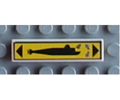 Tile 1 x 4 with Submarine Right Pattern (Sticker) - Set 8480