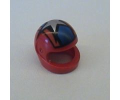 Minifigure, Headgear Helmet Motorcycle (Standard) with Blue and Orange Stripes and Large Silver Star Pattern