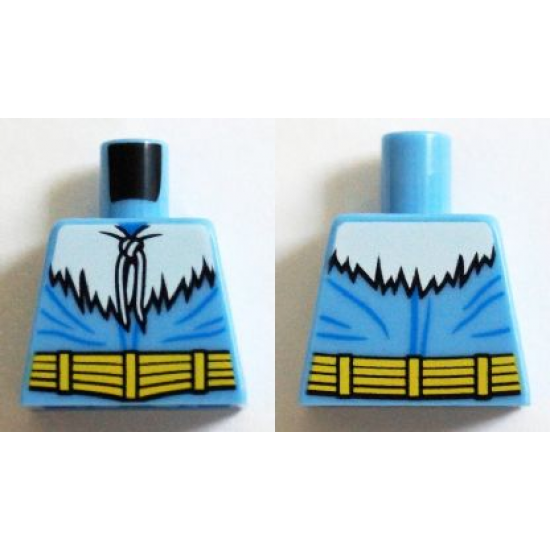 Torso Winter Jacket with Fur, Strings and Yellow Belt Pattern (Captain Cold)