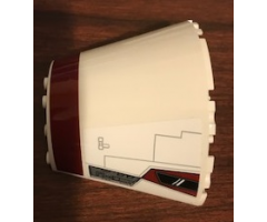Cone Half 10 x 5 x 6 with SW Dark Red Stripe, Cockpit Window and Machinery Pattern Model Right Side (Stickers) - 75244