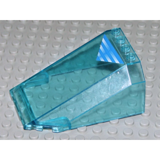 Windscreen 8 x 6 x 3 Wedge with Blue and White Stripes on Triangle Pattern (Sticker) - Sets 4560 / 4561
