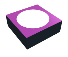 Tile 1 x 1 with Purple Top and White Circle Pattern