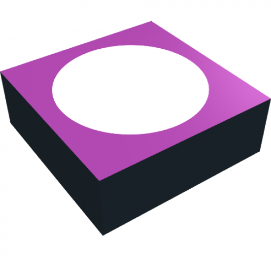 Tile 1 x 1 with Purple Top and White Circle Pattern