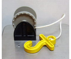 Duplo Hose Reel Holder 2 x 2 with Light Gray Drum, Yellow Hook, String