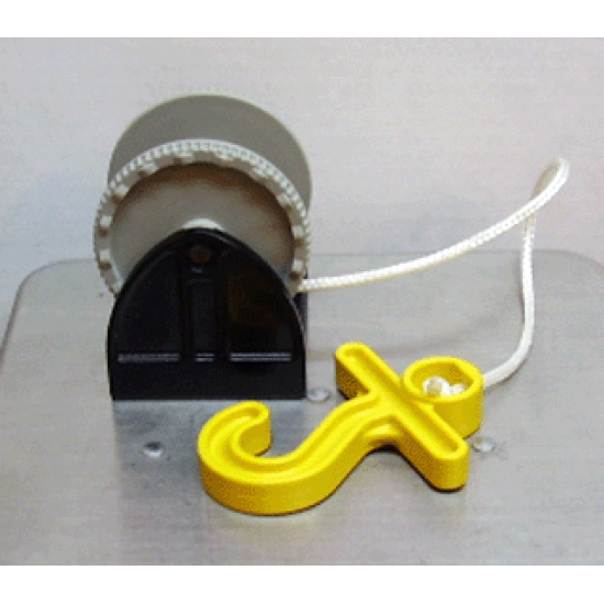 Duplo Hose Reel Holder 2 x 2 with Light Gray Drum, Yellow Hook, String