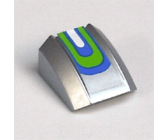 Slope, Curved 2 x 2 Lip with Blue, Lime and White Curved Lines Pattern (Sticker) - Set 8663