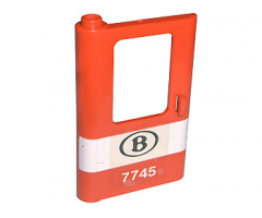 Door 1 x 4 x 5 Train Left with White Stripe and 'B 7745' Pattern (Sticker) - Set 7745