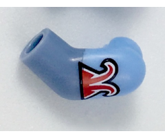 Arm, Left with Bright Light Blue Short Sleeve with Red Trim Pattern