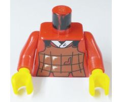 Torso Castle Ninja Armor Brown Leather Pattern (Robber) / Red Arms / Yellow Hands