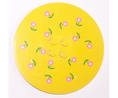Tile, Round 8 x 8 with Pink Flowers Pattern (Sticker) - Set 5890