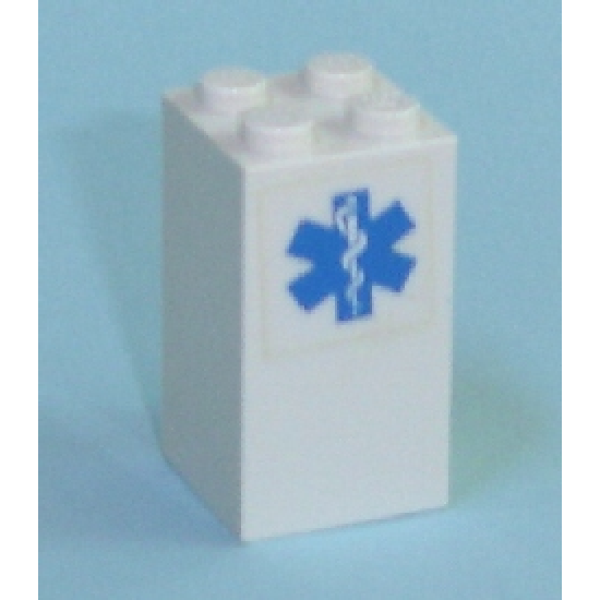 Brick 2 x 2 x 3 with EMT Star of Life Pattern (Sticker) - Set 7892
