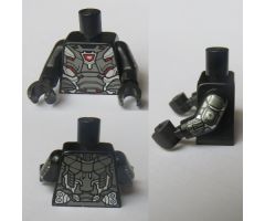 Torso Pearl Dark Gray Armor with Silver and Dark Red Trim Pattern / Black Arms with Pearl Dark Gray and Silver SciFi Armor Pattern / Black Hands