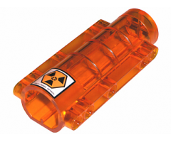Cylinder 9 x 4 x 2 Tapered with Flat Bottom, Pin Holes with 'HIGH RISK AREA' and Hazard Symbol Pattern (Sticker)