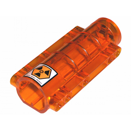 Cylinder 9 x 4 x 2 Tapered with Flat Bottom, Pin Holes with 'HIGH RISK AREA' and Hazard Symbol Pattern (Sticker)