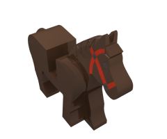 Horse with Black Eyes, Red Bridle Pattern
