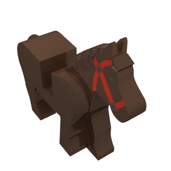 Horse with Black Eyes, Red Bridle Pattern