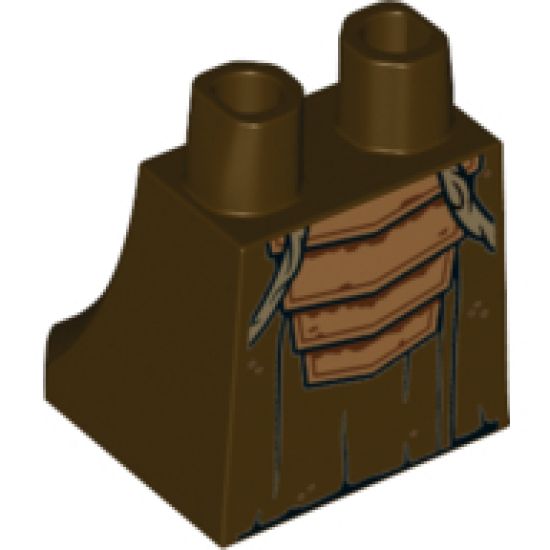 Lower Body, Skirt with SW Robe and Medium Nougat Plates and Dark Tan Pipes Pattern