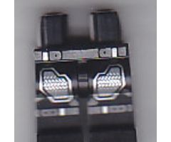 Hips and Legs with Dark Bluish Gray and Silver Belt, Armor and Knee Straps Pattern