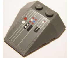 Wedge 4 x 4 Triple with Stud Notches with Control Panel Pattern (Sticker) - Set 10240