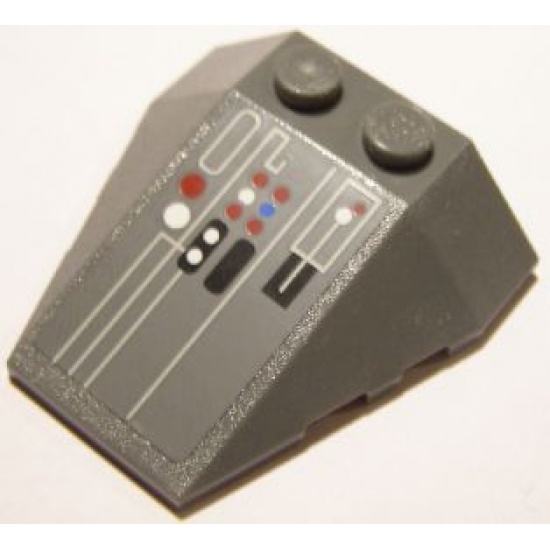 Wedge 4 x 4 Triple with Stud Notches with Control Panel Pattern (Sticker) - Set 10240