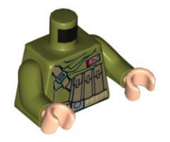 Torso SW Hoodie Jacket with Dark Tan Pockets on Shoulder Strap and Admiral Badge Pattern (Admiral Ematt) / Olive Green Arms / Light Nougat Hands