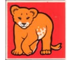 Duplo, Tile 2 x 2 x 1 with Lion Mosaic Picture 18 Pattern (Set 1019)