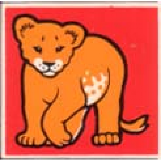 Duplo, Tile 2 x 2 x 1 with Lion Mosaic Picture 18 Pattern (Set 1019)