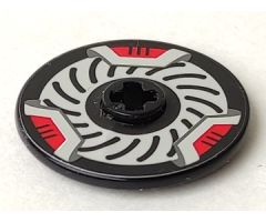 Technic, Disk 3 x 3 with Disk Brake Red Caliper Pattern (Sticker) - Set 8520