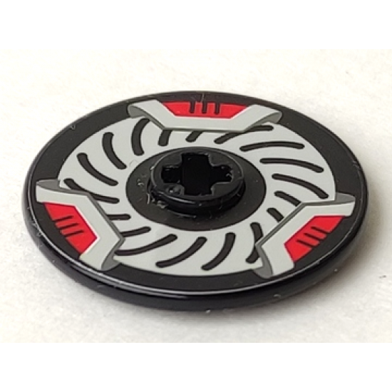 Technic, Disk 3 x 3 with Disk Brake Red Caliper Pattern (Sticker) - Set 8520