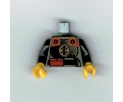 Torso Adventurers Orient Chinese Guard with Belt with Red Pocket and Knife Pattern / Black Arms / Yellow Hands