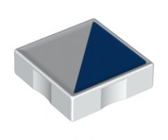 Duplo, Tile 2 x 2 with Shape Blue Right Triangle Pattern
