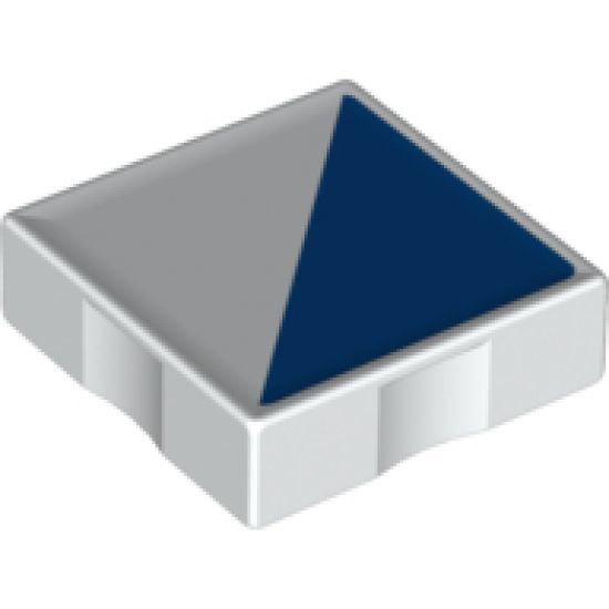 Duplo, Tile 2 x 2 with Shape Blue Right Triangle Pattern