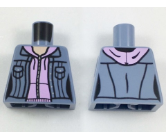 Torso Female Jacket Open over Lavender Sweater Pattern
