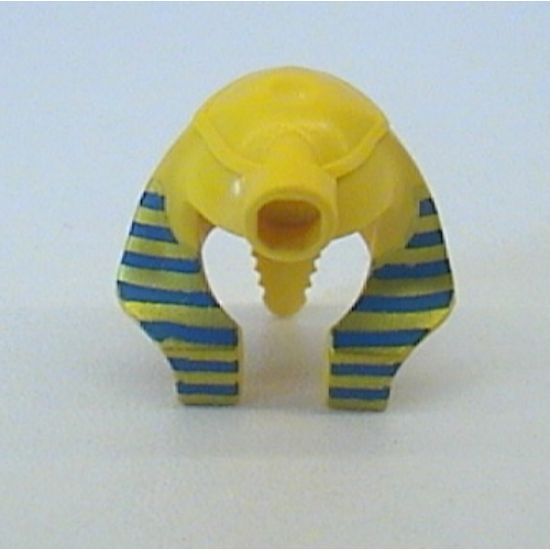 Minifigure, Headgear Headdress Mummy (Type 1) with Blue and Gold Stripes Pattern