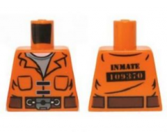 Torso Batman Prisoner Jumpsuit with Belt and Pockets and 'INMATE 109370' on Reverse Pattern