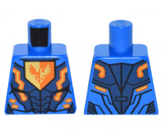 Torso Nexo Knights Armor with Orange and Gold Circuitry and Falcon on Pentagonal Shield Pattern