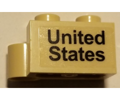 Hinge Brick 1 x 4 Swivel Base with 'United States' Pattern (Sticker)- Set 10029