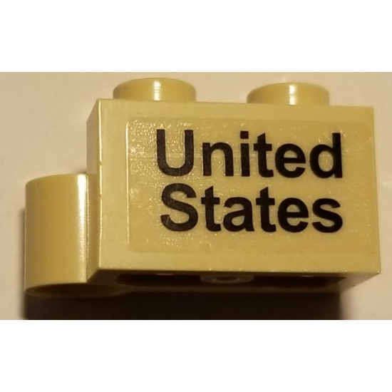 Hinge Brick 1 x 4 Swivel Base with 'United States' Pattern (Sticker)- Set 10029