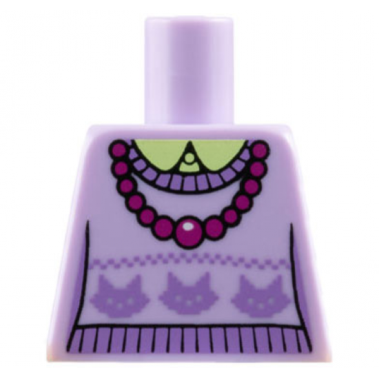 Torso Sweater Crew Neck with Cat Heads, Necklace Pattern