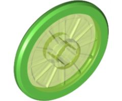 Wheel Wheelchair with Fixed Bright Green Hard Rubber Tire (1-Piece Wheel)