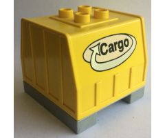 Duplo, Train Freight Container with Bottom Rails with Cargo Logo Pattern (Intelli-Train)