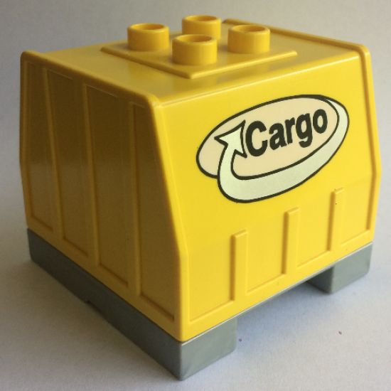 Duplo, Train Freight Container with Bottom Rails with Cargo Logo Pattern (Intelli-Train)