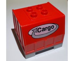 Duplo, Train Freight Container with Bottom Rails with Cargo Logo Pattern (Intelli-Train)