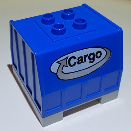 Duplo, Train Freight Container with Bottom Rails with Cargo Logo Pattern (Intelli-Train)