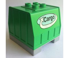 Duplo, Train Freight Container with Bottom Rails with Cargo Logo Pattern (Intelli-Train)