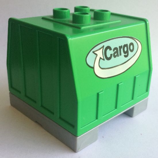 Duplo, Train Freight Container with Bottom Rails with Cargo Logo Pattern (Intelli-Train)
