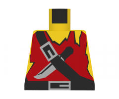 Torso Pirate Ragged Shirt, Knife, and Black Crossbelt Pattern